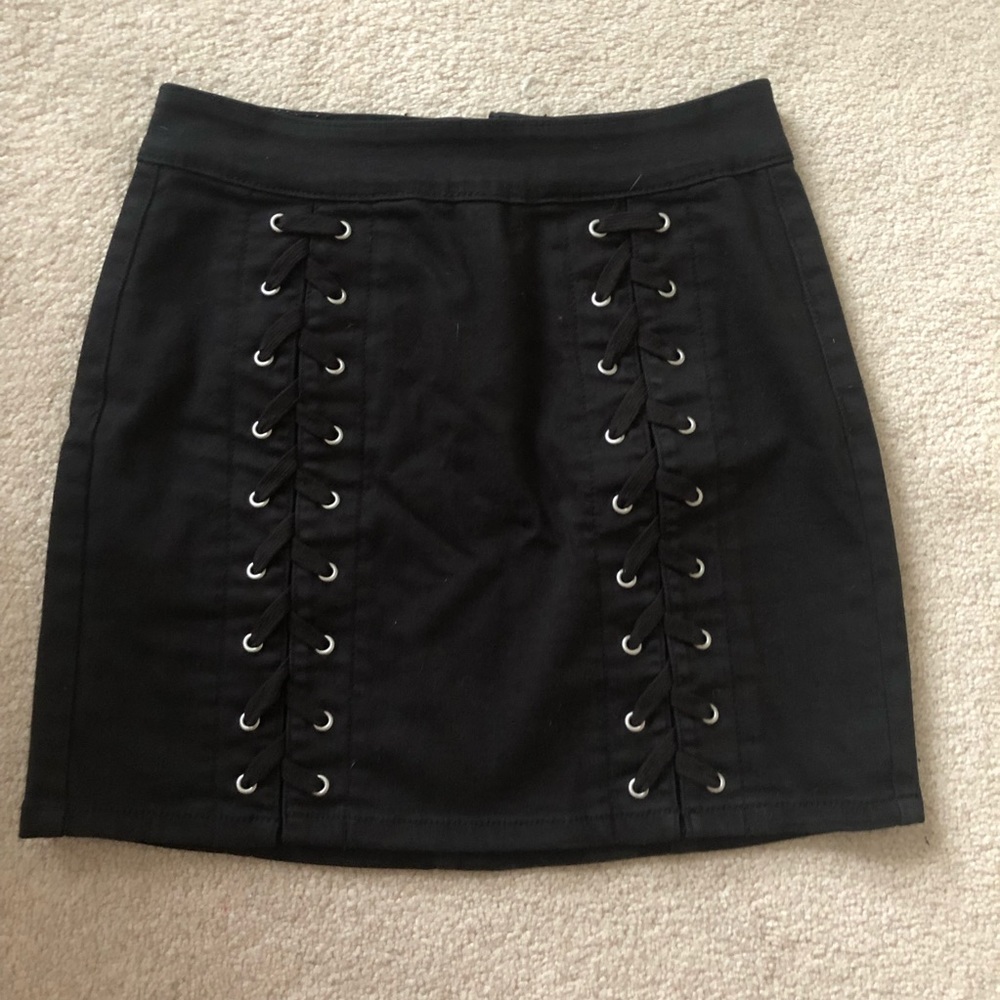 Black Skirt with Tie Detail from Pacsun